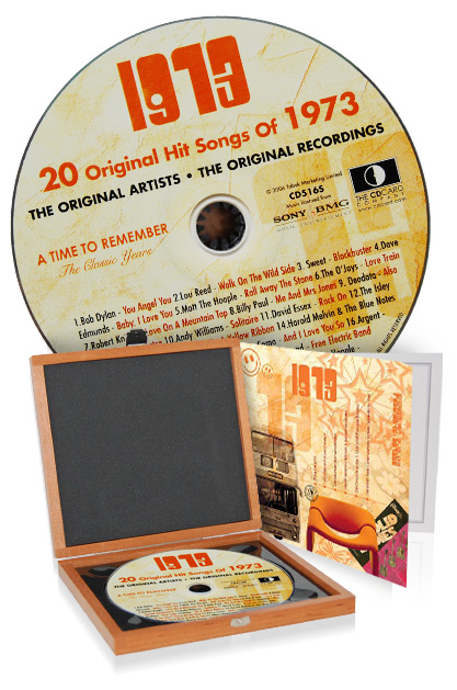 CD 1973 Musik-Hits in Luxusbox, auch mit Gravur!