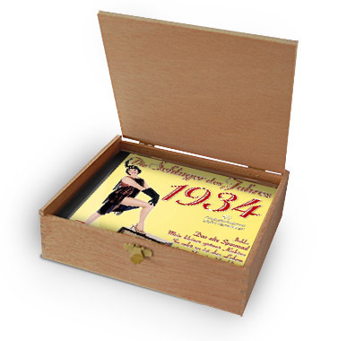 CD 1934 Schlager in Holzkiste mit Wunsch-Gravur