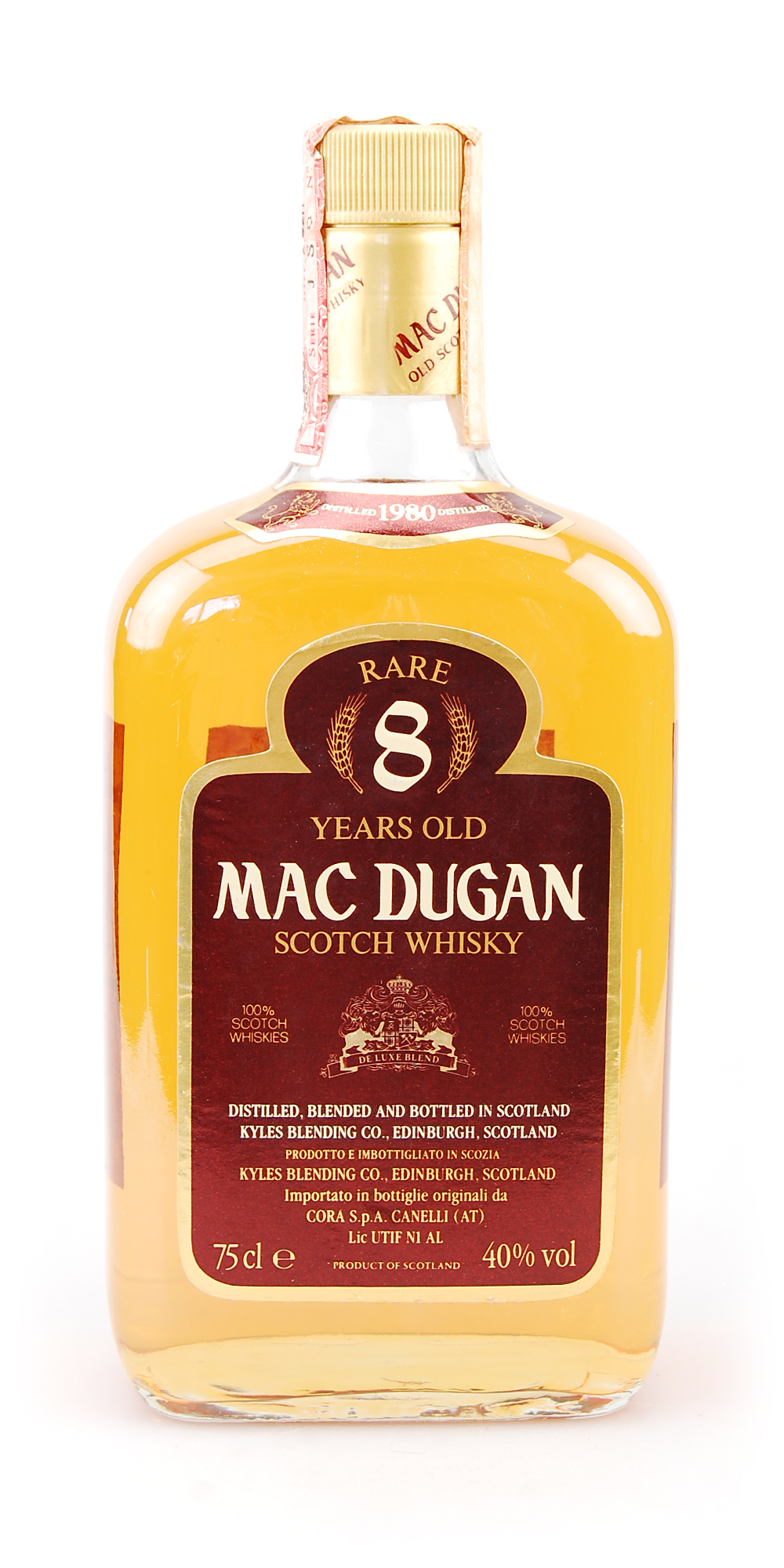 Whisky 1980 Mac Dugan Rare 8 Years Blended Scotch