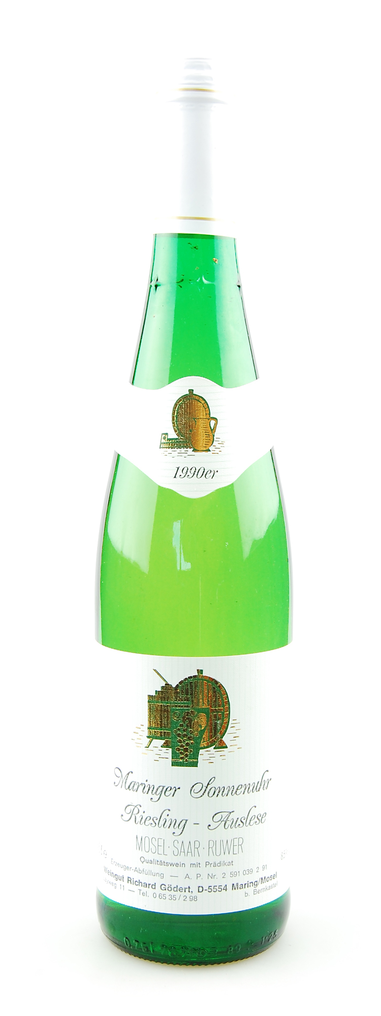 Wein 1990 Maringer Sonnenuhr Riesling Auslese