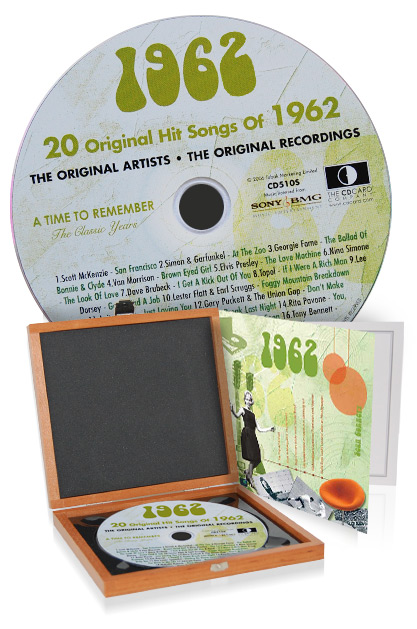 CD 1962 Musik-Hits in Luxusbox, auch mit Gravur!