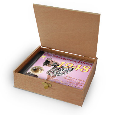 CD 1948 Schlager in Holzkiste mit Wunsch-Gravur