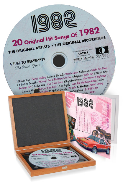 CD 1982 Musik-Hits in Luxusbox, auch mit Gravur!