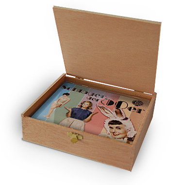 CD der 50er Jahre Schlager in Holzkiste mit Wunsch-Gravur