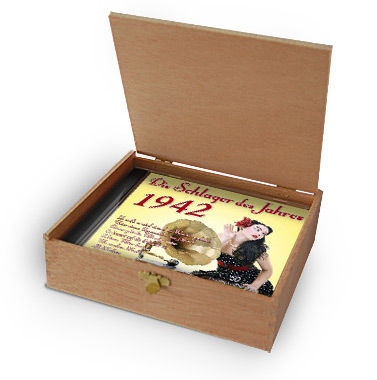 CD 1942 Schlager in Holzkiste mit Wunsch-Gravur