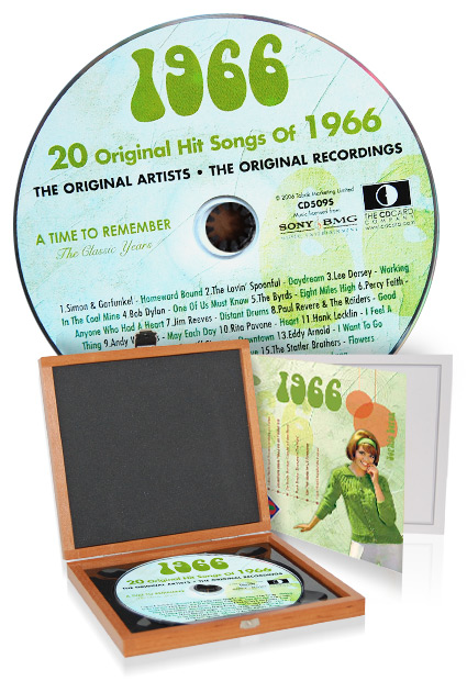 CD 1966 Musik-Hits in Luxusbox, auch mit Gravur!