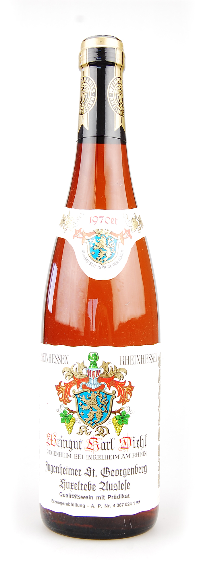 Wein 1970 Jugenheimer St.Georgenberg Auslese Huxelrebe