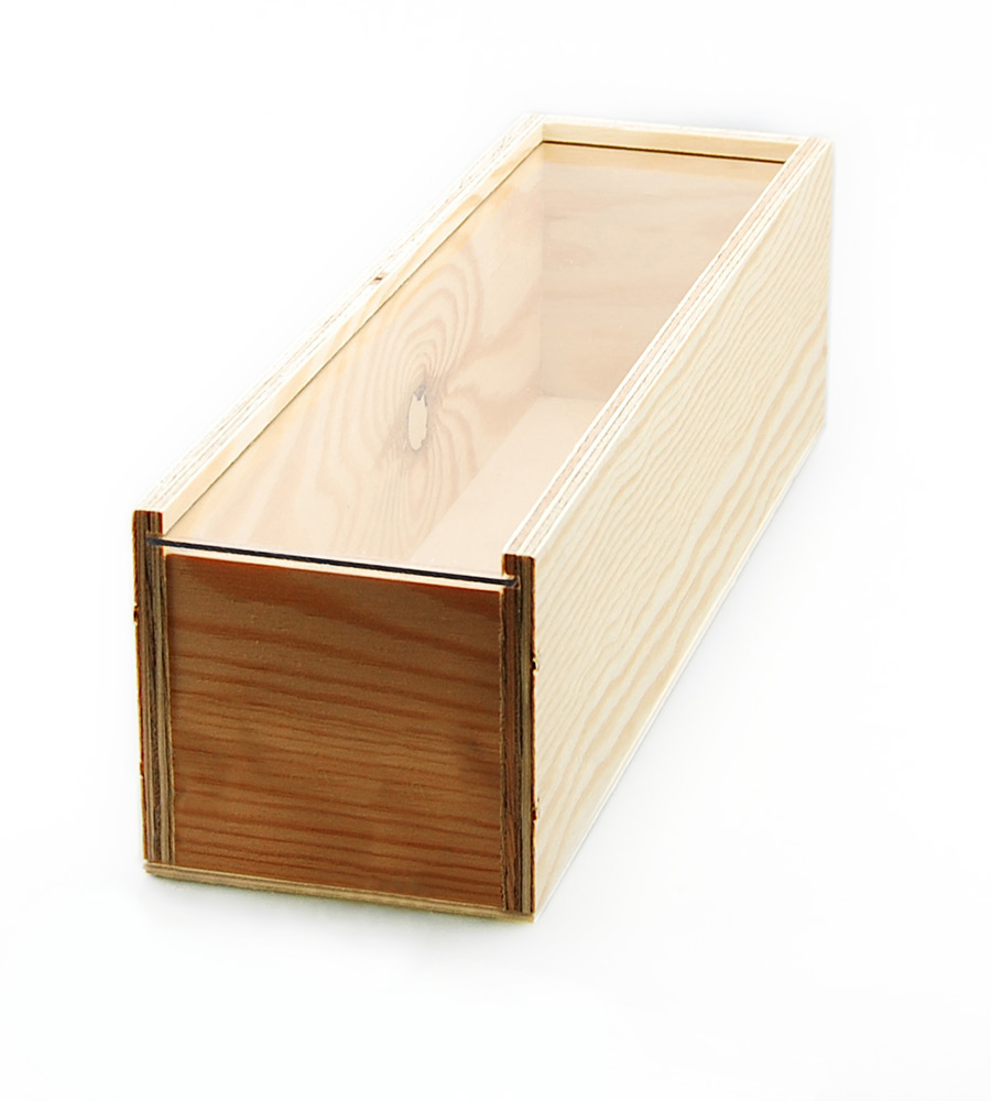 Holzkiste mit Plexiglas-Deckel