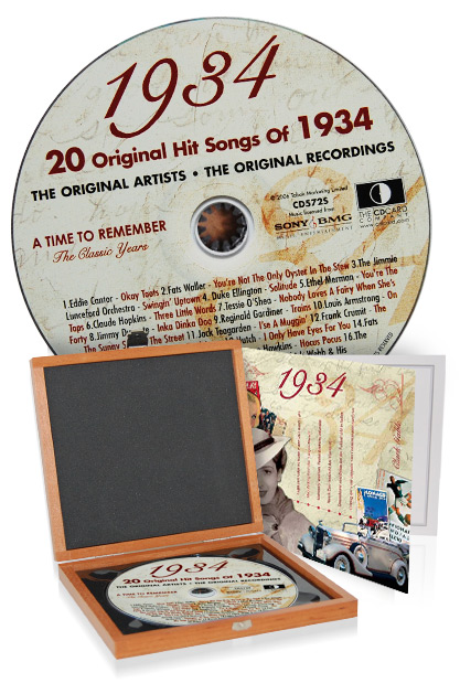 CD 1934 Musik-Hits in Luxusbox, auch mit Gravur!
