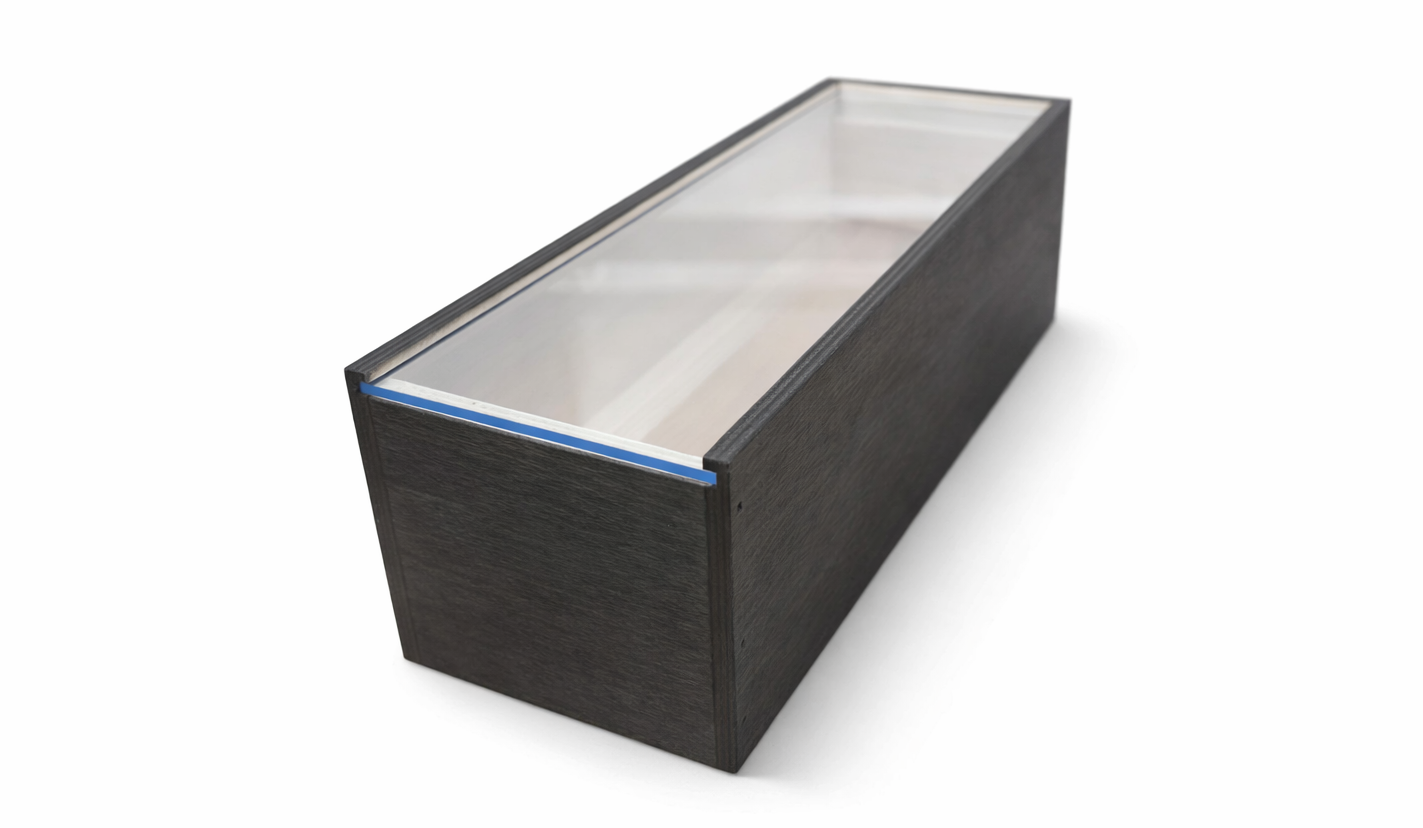 Holzkiste dunkelbraun mit Plexiglas-Deckel