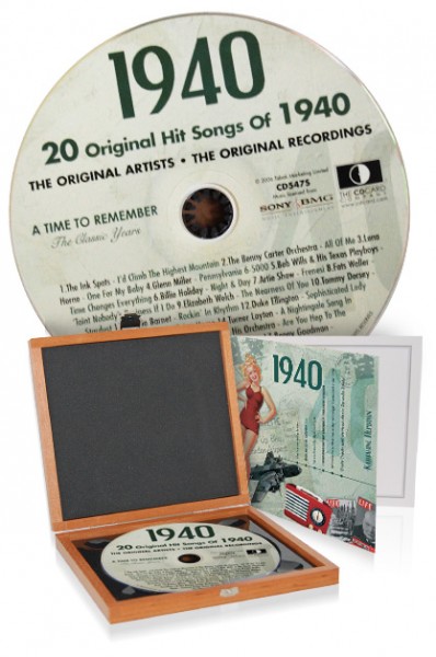 CD 1940 Musik-Hits in Luxusbox, auch mit Gravur!