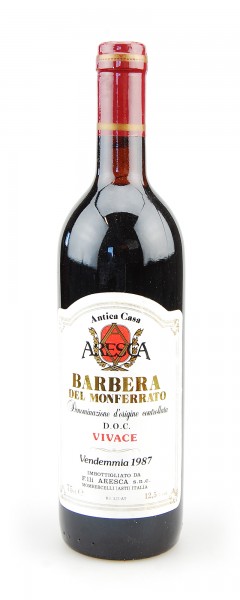 Wein 1987 Barbera del Monferrato Vivace Aresca