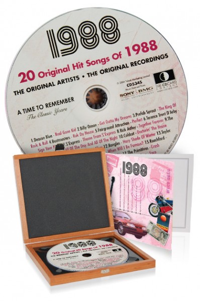 CD 1988 Musik-Hits in Luxusbox, auch mit Gravur!
