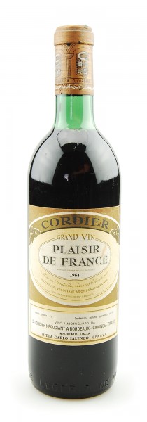 Wein 1964 Plaisier de France Grand Vin Cordier