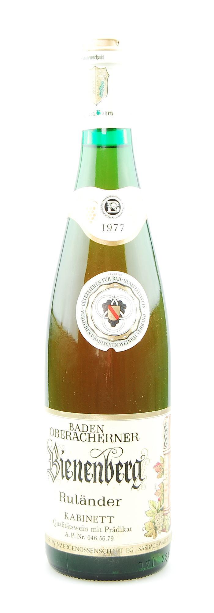 Wein 1977 Oberacherner Bienenberg Ruländer Kabinett günstig bei JAGARO