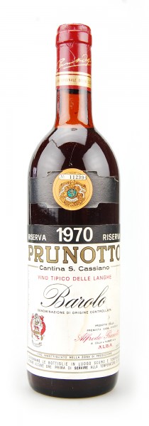 Wein 1970 Barolo Prunotto Vino Tipico delle Langhe