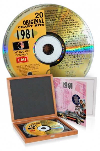 CD 1981 Musik-Hits in Luxusbox, auch mit Gravur!