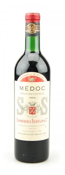 Wein 1958 Medoc Schröder et Schyler