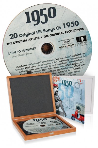 CD 1950 Musik-Hits in Luxusbox, auch mit Gravur!