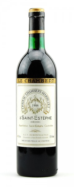 Wein 1986 Chateau Chambert-Marbuzet Saint-Estephe