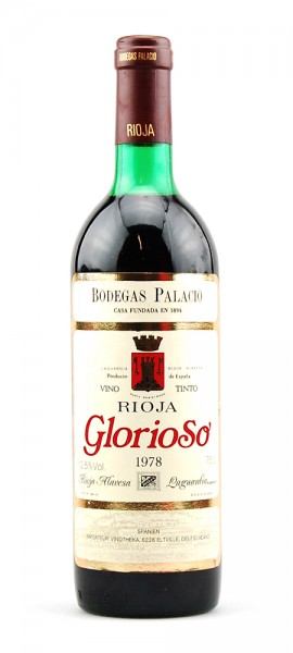 Wein 1978 Rioja Glorioso Reserva Bodegas Palacio