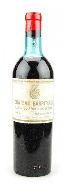 Wein 1939 Barreyres Baron du Perrier de Larsan