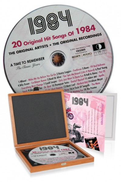 CD 1984 Musik-Hits in Luxusbox, auch mit Gravur!