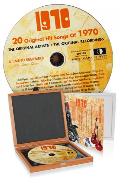CD 1970 Musik-Hits in Luxusbox, auch mit Gravur!