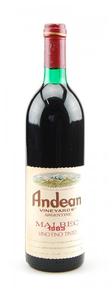 Wein 1983 Andean Malbec Vineyards Argentine